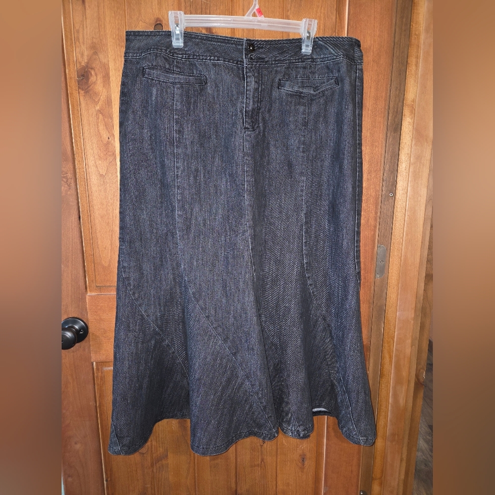 Vintage Y2K Dark Denim A-Line Maxi‎ Skirt